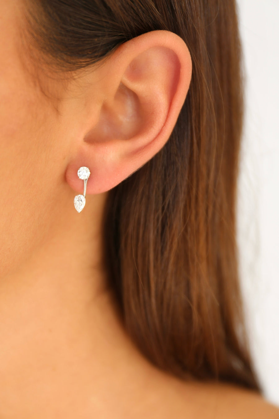 Diamond Stud Jacket Earrings