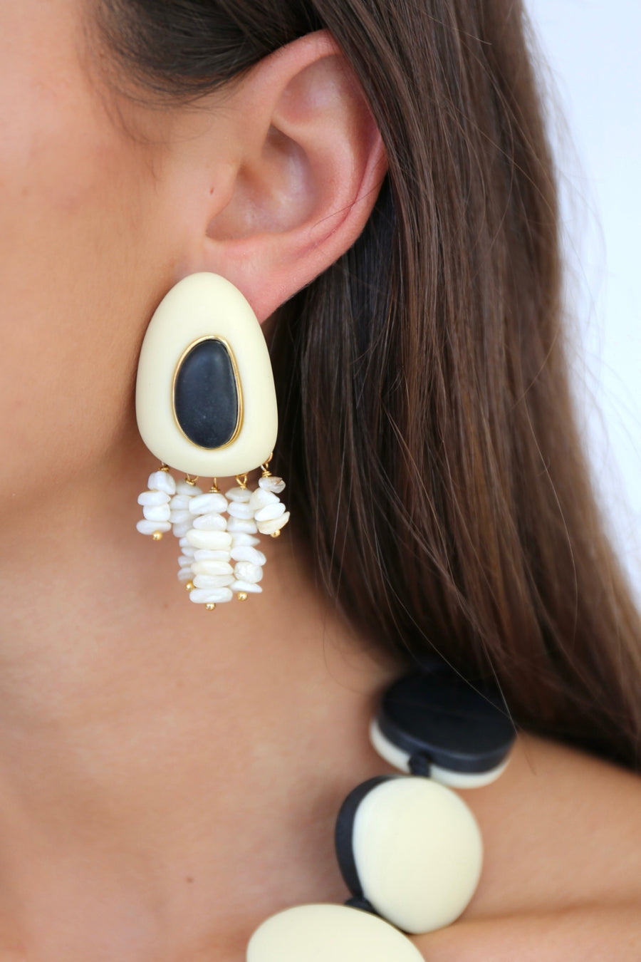 Resin Drop Fringe Earring