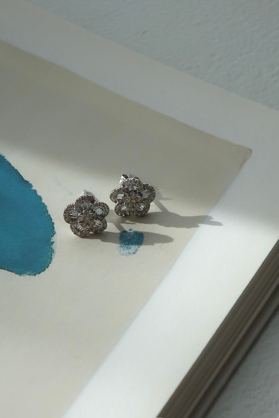 Diamond Flower Studs