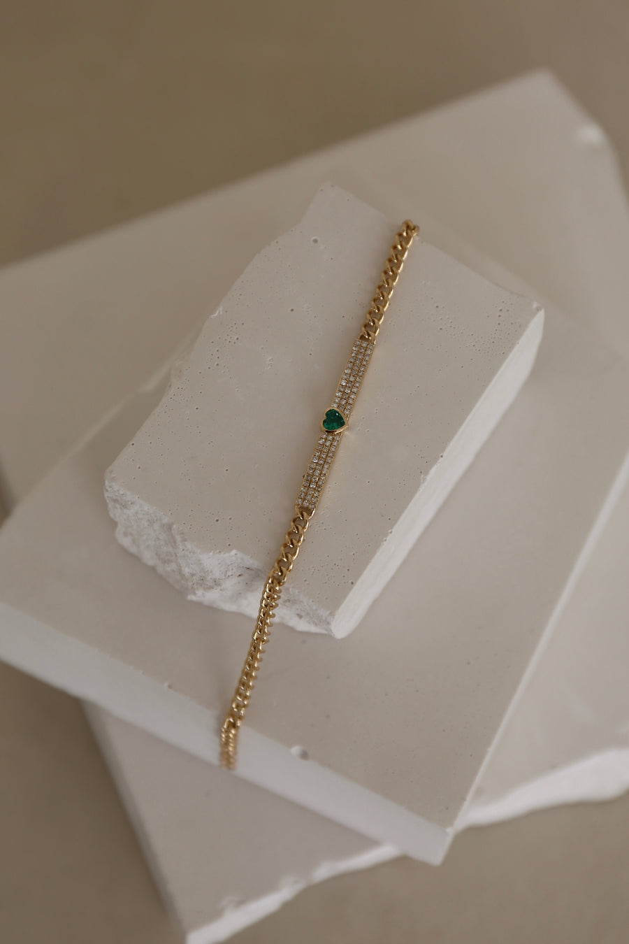 Emerald Heart Tag Bracelet