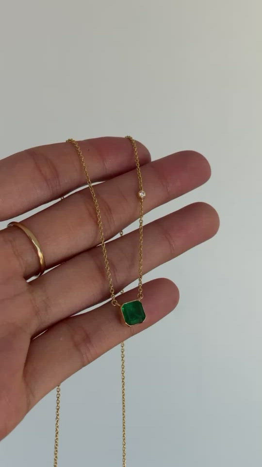 Square Emerald Necklace