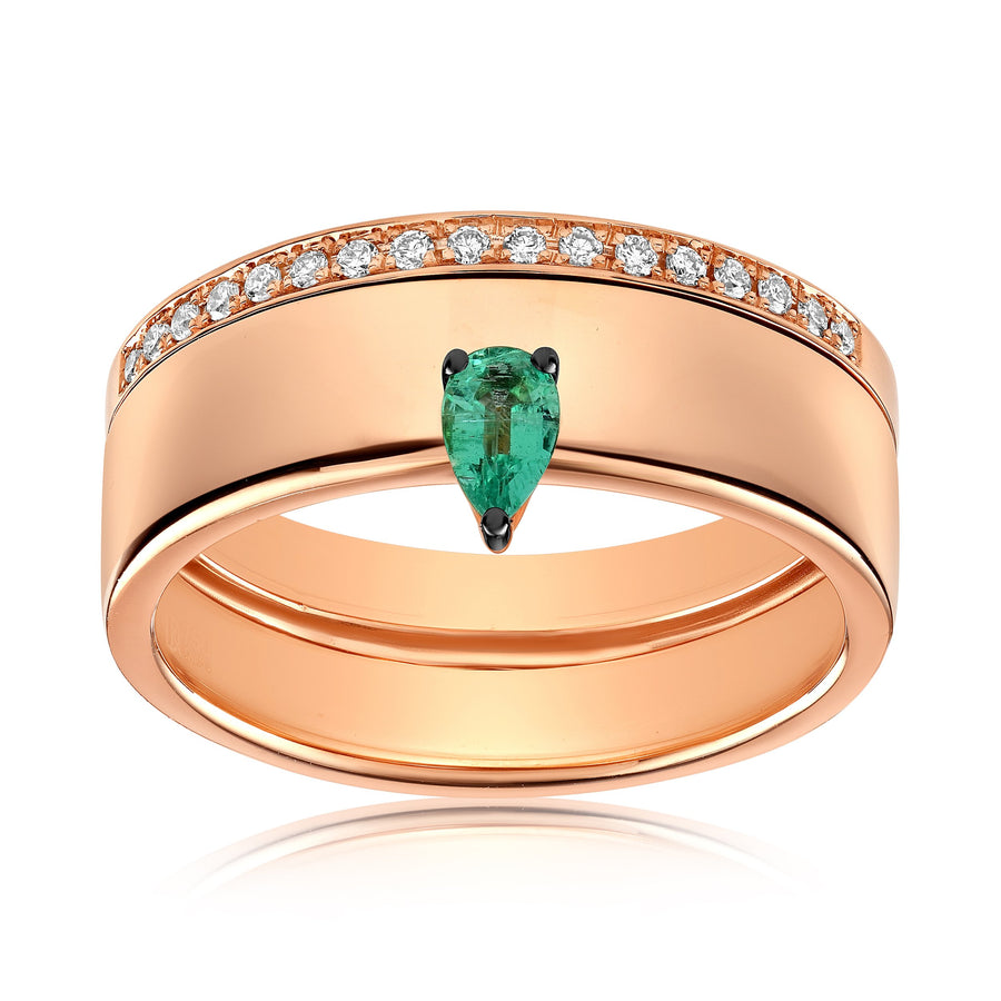 Emerald Pear Gold Ring